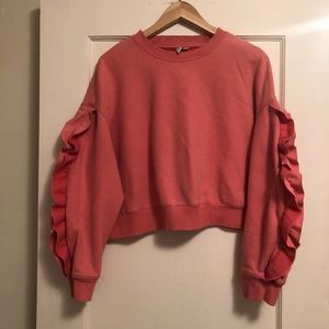 Drop shoulder, oversized cropped sweatshirt 💝